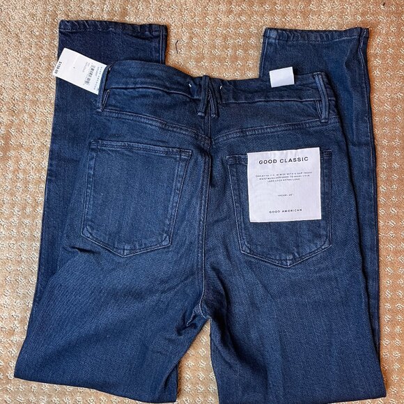 Good American Good Classic Skinnyish Gap Proof Size 4 Dark Rinse Denim Stretchy - Picture 4 of 9